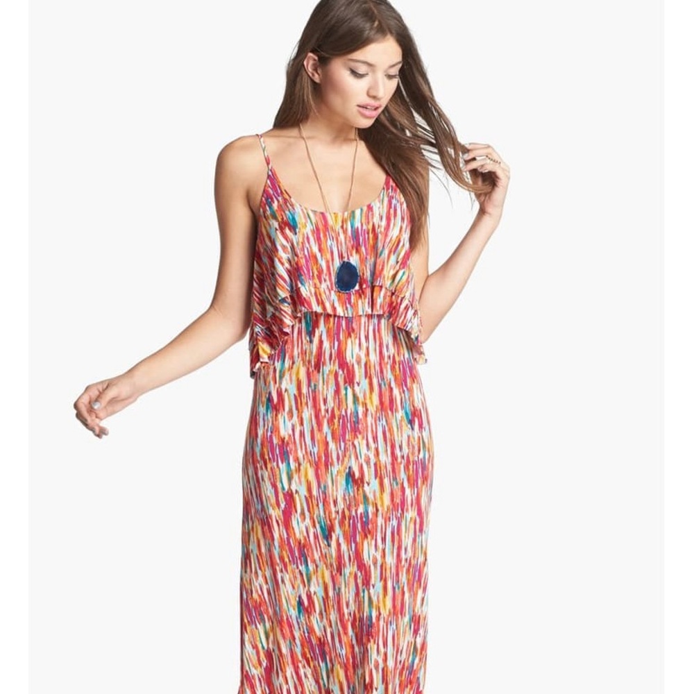Cutout Back Tiered Maxi Dress